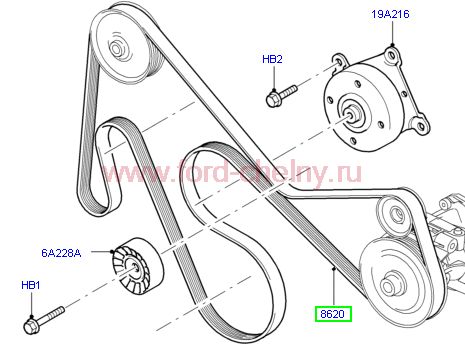 Схема приводного ремня форд фокус 1 дизель